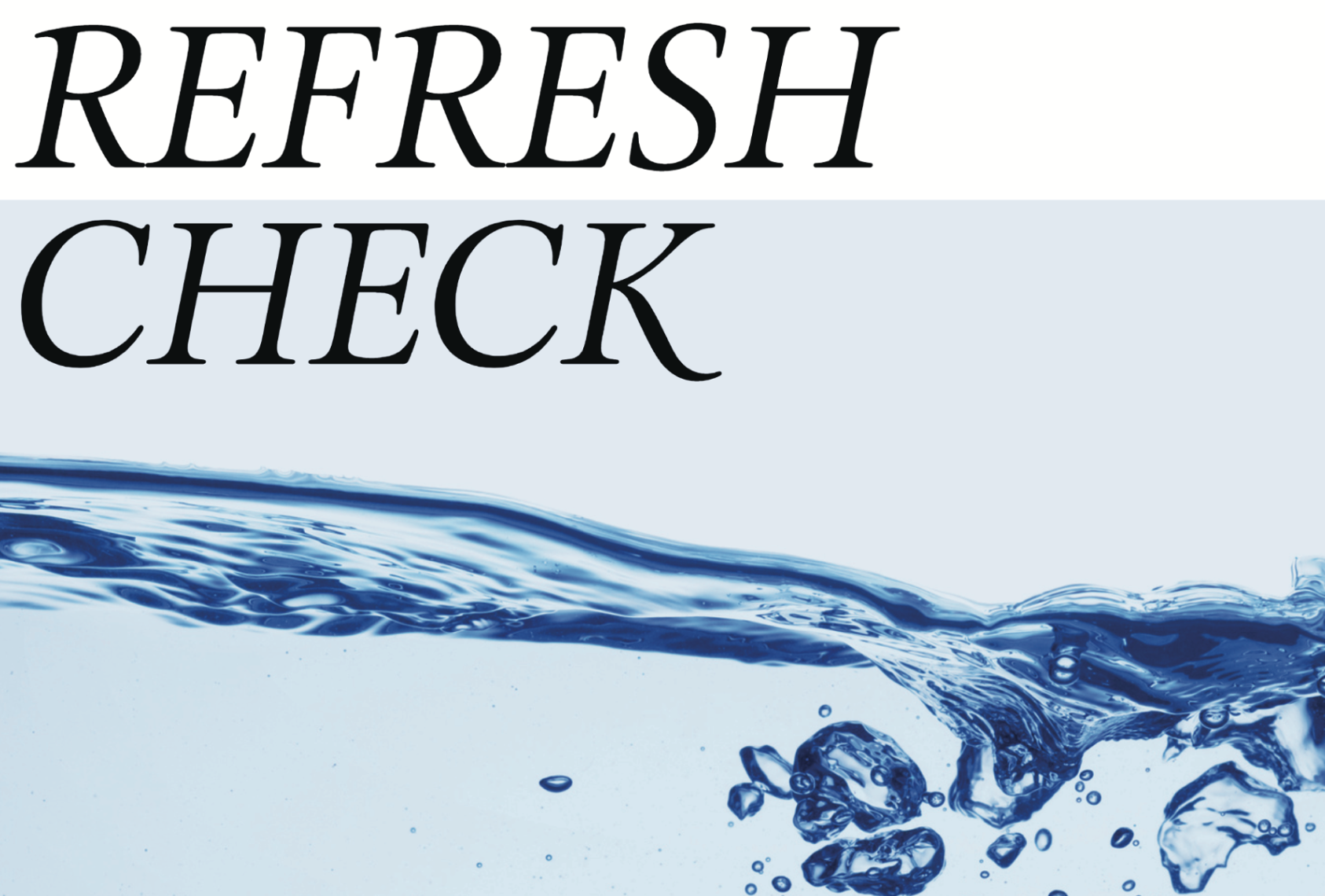 Refresh Check Booklet